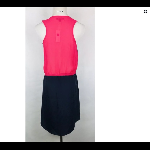 Nice pink /navy color block drawstring dress GAP - Picture 2 of 7